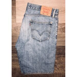 Levis 505 Jean Shorts‎ Mens 36 Light Blue Straight Fit Jorts 9"